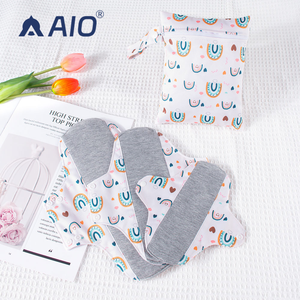 4 unids/set forro de grafeno orgánico reutilizable almohadillas menstruales femeninas traje almohadillas sanitarias con bolsa húmeda lavable - Product Image 1