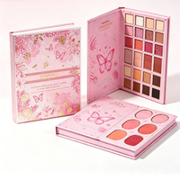Palette de maquillage SIYIPING Papillon Rose, multi-pages, fard à paupières et blush longue tenue, ensemble cosmétique