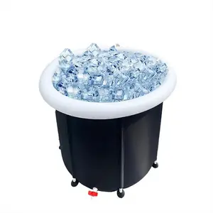 Outdoor Plastic Folding Bath Tub For Adults Pool Fitness Ice Bath With Cotton Insulation And Lid For Body Use