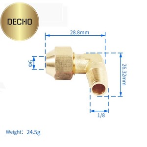 Латунные фитинги для труб: отводы-фланцы для кондиционеров с наружной резьбой 1/8" (6 мм, 8 мм, 10 мм), изготовленные на ЧПУ, в картонной упаковке - Product Image 5