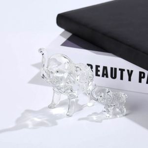 Transparent Handcrafted Glass Elephant Sculpture Minimalist Design Desktop Accent Piece for Bookshelf Cabinet Display Elegant - Product Image 3