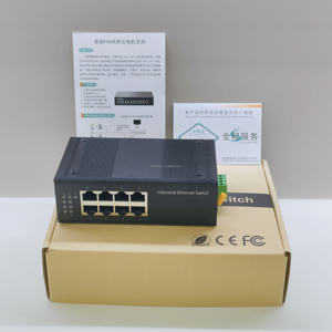 Commutateur Ethernet industriel 100Mbps 8 ports PoE Din-rail Capacité IP40 1.6Gbps Certifié CE RoHS FCC - Product Image 1
