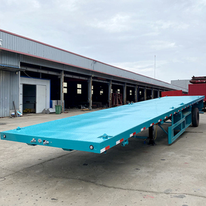 Remolque de Plataforma Plana de 3 Ejes y 40 Pies Directo de Fábrica, Capacidad de <span class=keywords><strong>Transporte</strong></span> de <span class=keywords><strong>Contenedores</strong></span> de 30-50 Toneladas, Contenedor de 20 Pies, Semirremolque de Plataforma Plana de 3 Ejes - Product Image 2