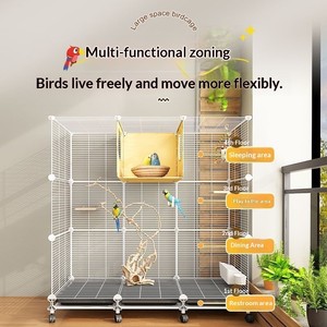 Evcil Hayvan Ürünleri Metal Papağan Kafesi Muhabbet Kuşu Büyük Ev Kuş Kafesi Küçük Kuşlar İçin Kuş Tünekli Kanarya Kuş Kafesi - Product Image 1