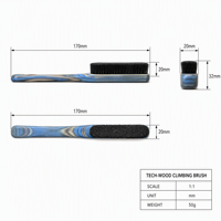 Brosse d'escalade ergonomique OEM à poils et manche en bois technique couleur personnalisée pour le nettoyage de la craie en salle, en extérieur, sur mur d'escalade et en salle de sport