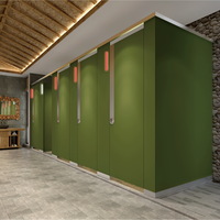 Sistem Pencahayaan LED Cerdas untuk Partisi Toilet Gedung Kantor Modern AOGAO Hpl, Plastik Ramah Lingkungan, Pemasangan Mudah