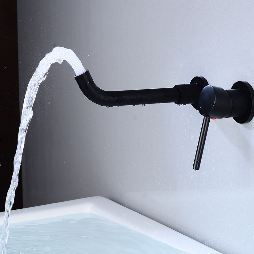 Amazon hot selling wall mounted Basin Mixer Faucet black Concealed Faucet