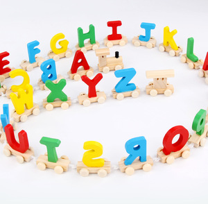 Brinquedos educativos montessori, de madeira, alta qualidade, treino de letras coloridas - Product Image 4