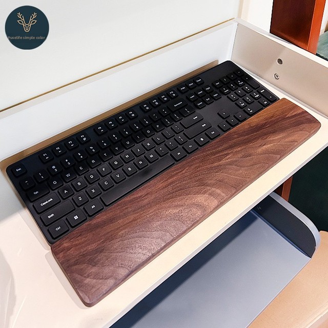 Modern Design Solid Wood Mechanical Keyboard Wrist Rest High Wrist Support Wooden Mouse Pad Cushion Black Walnut Palm Mats Pads