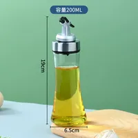 Bouteille de condiment liquide à presser de 170 ml, en verre transparent, huileur, bouteille de sauce soja et de vinaigre, bouteille d'huile d'olive, bouteille de stockage