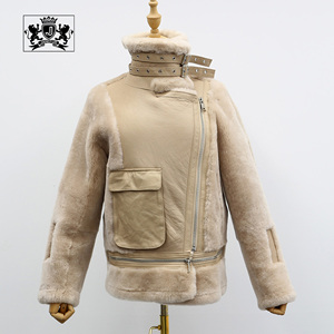Janefur all'ingrosso pelle di pecora naturale in pelle scamosciata <span class=keywords><strong>pelliccia</strong></span> coreana calda da donna in pelle di montone cappotti con tasca - Product Image 3