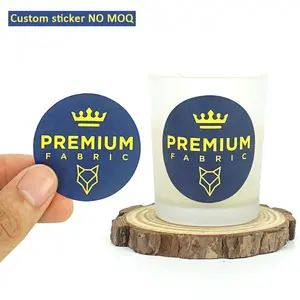 Impresión personalizada autoadhesiva vela tarro Logo hoja de oro estampado en caliente pegatina de papel hoja de etiqueta personalizada