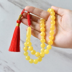 <span class=keywords><strong>Rosario</strong></span> in Ambra Gialla Naturale, Tasbih con 33 Perle, Ambra di Kaliningrad Russa e Polacca - Product Image 3