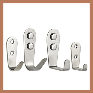 Crochet simple en acier inoxydable poli pour panneau <span class=keywords><strong>de</strong></span> séparation d'ingénierie d'hôtel vêtements <span class=keywords><strong>salle</strong></span> <span class=keywords><strong>de</strong></span> <span class=keywords><strong>bain</strong></span> cuisine manteau arrière Carton poli - Product Image 4