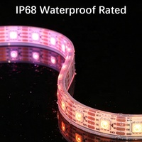 Bande LED WS2815 12V 5050RGB pour aménagement paysager extérieur, étanche IP68, pixels adressables, lumière pleine couleur, reprise de la continuité à l'endroit où la bande est coupée, SK6812