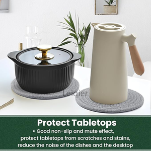 Logo personnalisé grands sous-verres style classique perlé hick résistant à la chaleur tapis en coton protéger <span class=keywords><strong>comptoir</strong></span> de cuisine avec napperons - Product Image 6