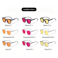 Gafas Sunray Trendy con montura completa cuadrada ovalada TR, lentes tintadas en naranja, patillas de malla con doble remache, unisex, OEM, con bloqueo de luz azul