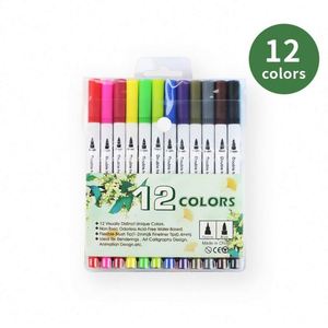 Basics Dual Brush <b>Pen</b> Art Marker Fine Point Tip Permanent Markers 12/24/36/60/80 Colors Watercolor Loose Packaging - Product Image 1