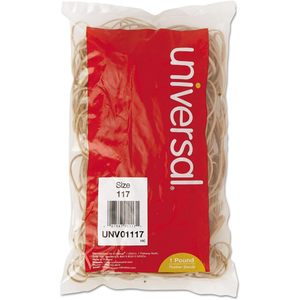 UNV01117 Bandas Elásticas Universales para el Hogar de 0.06 Pulgadas Tamaño del calibre 117 Beige (Paquete de 210) - Product Image 1