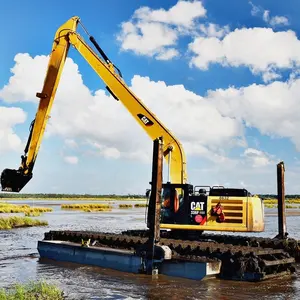 Ekskavator Amfibi BOOM Jangkauan Panjang 35 Ton dengan Pontoon Samping, Pontoon Tambahan. CE , EPA , ISO , Model: MAX220SD-LA