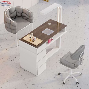 Professional <b>Salon</b> Multi-Functional Nail Table Set Spacious Tabletop Organized Storage with Ergonomic Seating for Nail Studios - Product Image 6