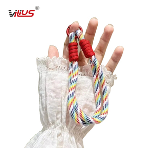 High-End Women's Nylon Phone Lanyard Handmade Woven Wide Wrist Strap Travel Short Phone Chain Pendant Bag and Camera Strap