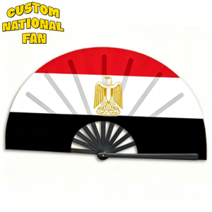 Abanicos Plegables Personalizados con la Bandera Nacional de Egipto, Diseño Portátil para Eventos Deportivos, Reuniones Deportivas y Actividades de Animación - Product Image 1