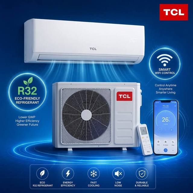 TCL Smart Inverter Split Air Conditioner 9000-24000 BTU R32 Eco-Friendly Refrigerant WIFI Control Wall Mounted AC