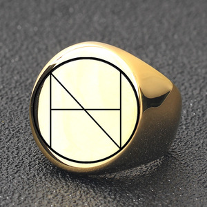 Geometric Round Stainless Steel <b>Ring</b> 22mm Unisex Jewelry Gift <b>Plain</b> Design - Product Image 3