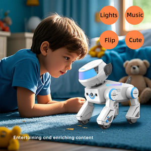 หุ่นยนต์สุนัข AiJH Ai Smart Dog Rc หมุนตีลังกา ทำท่าตั้งหัวลง พร้อมไฟ LED ของเล่นหุ่นยนต์สุนัขอัจฉริยะสำหรับเด็ก - Product Image 6