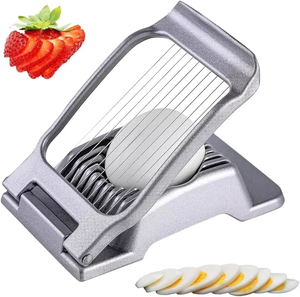 Tranche-œufs en aluminium robuste - Gadget de cuisine antirouille parfait pour trancher les œufs durs, les kiwis, les fraises et les champignons - Product Image 1