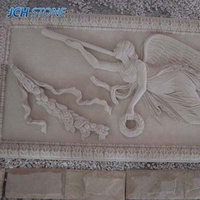 Relief mural en marbre architectural, sculpture d'anges et de fleurs pour la décoration murale