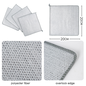 Nouveaux chiffons de nettoyage tissés pour cuisine, serviettes de vaisselle réutilisables en microfibre, chiffon en fil d'<span class=keywords><strong>argent</strong></span> non gras pour restaurants - Product Image 4