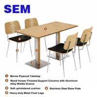 Ensemble table et chaises rectangulaires en bois SEM pour cantine scolaire, employés d'entreprise, projet de restaurant – Robuste, durable, facile à nettoyer