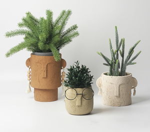 Maceta de porcelana esmaltada de cerámica creativa nórdica, maceta de planta suculenta humanoide bonita para el hogar y el jardín, decoración artística de escritorio - Product Image 1