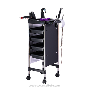 <span class=keywords><strong>Pas</strong></span> <span class=keywords><strong>cher</strong></span> équipement de salon de chariot en plastique noir tiroirs de beauté portable chariot de plateau - Product Image 3