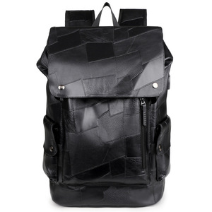 SARO XI Men's <b>Backpack</b> <b>15</b> <b>Inch</b> <b>Laptop</b> Capacity Waterproof Patchwork Design Travel School Bag - Product Image 5