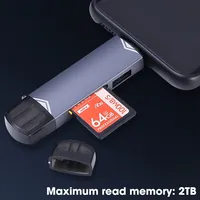 Lecteur de carte multifonction 6 en 1 USB 3.0, lecteur de carte mémoire de type C/Micro USB/TF/SD, adaptateur de lecture de carte mémoire, accessoires pour téléphone