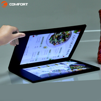 Support de menu en cuir avec éclairage LED pour restaurant, menu éclairé par LED