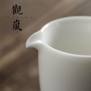 Dehua White Porcelain Fairness Cup Cylinder Shape Heat Resisting For Kung Fu <b>Tea</b> <b>Set</b> Afternoon <b>Tea</b> Use - Product Image 3