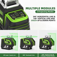 Niveau laser multifonction Huepar 7211CG à points verts et croix 5 lignes, mode intelligent, réglage de la luminosité