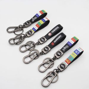 Handmade Premium Black Metal Pendant <b>Key</b> <b>Ring</b> Accessories With Logo Present for Man and Woman Leather Car Keychain for Car Brand - Product Image 1