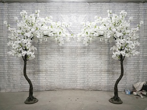 Künstliche Kunststoff Stamm Hochzeit Dekoration Bogen Harf Form Kirschblüte Baum - Product Image 2