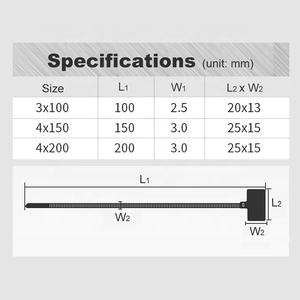 6 रंग 4 इंच 6 इंच 8 इंच नायलॉन केबल मार्कर संबंधों स्व-ताला गर्भनाल टैग लिखने पर ईथरनेट लेबल तार पट्टियाँ - Product Image 4