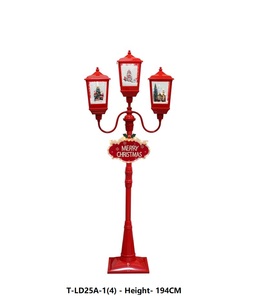 Lanterne à <span class=keywords><strong>neige</strong></span> LED classique Décorations de Noël avec musique Vente en gros d'usine Ornement Lampe de poteau - Product Image 6