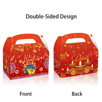 MorSun 12 boîtes en papier portables pour bonbons, motif paon, pour le festival Diwali, décoration de style indien pour les fêtes