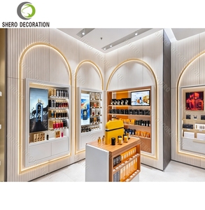 Aménagement intérieur de boutiques de parfums de luxe, vitrine à parfums en bois sur mesure avec éclairage pour mobilier de boutique de parfums. - Product Image 1