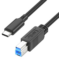 Convertidor de Puerto Cuadrado USB 3.0 Portátil, Adaptador de Cable Tipo C Macho a USB-B Macho para Computadora Portátil, Impresora, Escáner, Copiadora