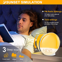 Réveil Lumière du Jour Réveil au Lever du Soleil pour Enfants Dormeurs Profonds Chambre avec Simulation de Lever du Soleil Aide au Sommeil Double Alarme