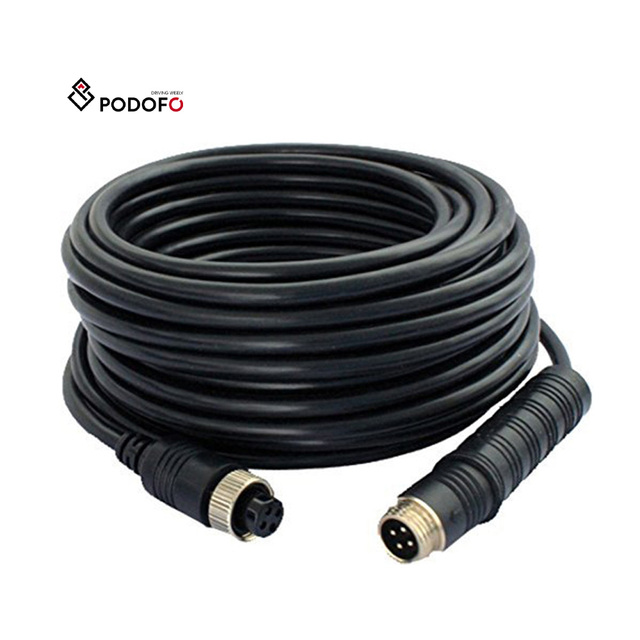 Podofo Backup Car Mini 4 Pin Rear View Camera Aviation Connector Cable Extension Cable Car Backup Rear View Camera Wire